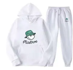 Malbon ゴルフ 上下セット 長袖スウェット＋スカート ホワイト 即購入可⛳ Malbon Golf(マルボンゴルフ) セットアップ(レディース) - 海外