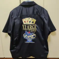 XLARGE　エクストララージ　豪華刺繍バニー　半袖シャツ　美品　L　ネイビーのサムネイル