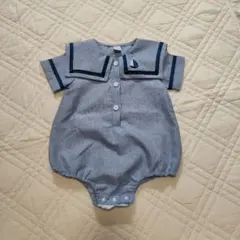 【美品】SHEIN セーラー襟　ロンパース 9-12M　セーラー　バースデー