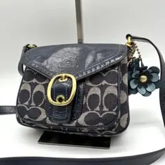Coach Bleeker Legacy Denim Flap Bag Navy - メルカリ