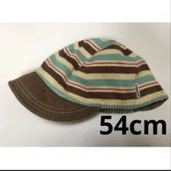 ミキハウス　リバーシブル　キャップ　帽子　54㎝　クマ　ボーダー　ダブルビー