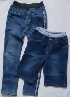 130cm　2枚セット　長ズボン・半ズボン　ジーンズ　ボトムス