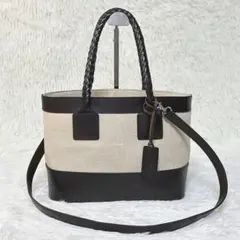 RALPH LAUREN ラルフローレン 2way ハンドバッグ キャンバス