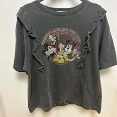 Disney ミッキーアンドフレンズ半袖Tシャツ フリル　ダメージ加工のサムネイル