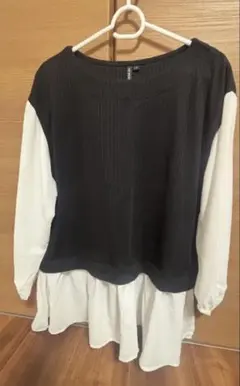 レイヤードデザイン長袖トップス Ｌ
