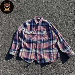 ヴィンテージ古着　ネルシャツ　チェック　マルチカラー　XL 00s 入手困難