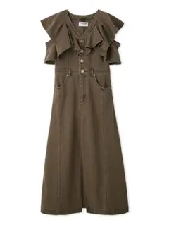 LILY BROWN デニムフリルワンピース　新品未使用　タグ付き　ブラウン