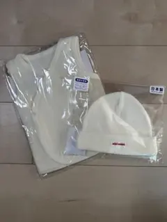 【新品・未開封】ミキハウス ベビーベストと帽子セット