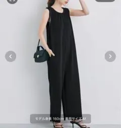 コカ coca エンボス加工ノースリーブオールインワン Lサイズ