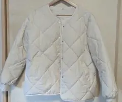 美品　アイボリー キルティングジャケット レディース　Ｌ