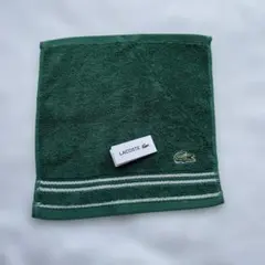 【美品】LACOSTE ラコステ ハンドタオル ハンカチ グリーン ワニ刺繍