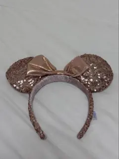 ディズニー カチューシャ ピンク ラメ スパンコール ローズゴールド
