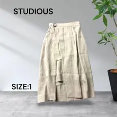 2972☆STUDIOUS スリットラップスカートベージュ サイズ1のサムネイル