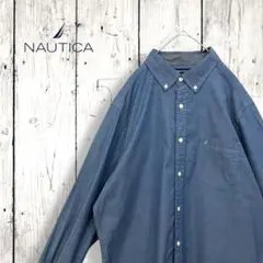 【定番人気】NAUTICA ノーティカ★長袖シャツ★ L★ ワントーン★刺繍ロゴ