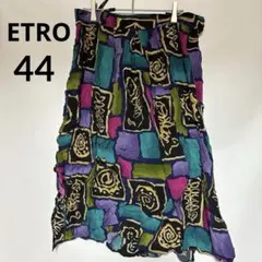 極美品✨ ETRO エトロ ヴィンテージ 総柄 ひざ丈 スカート 【44】のサムネイル
