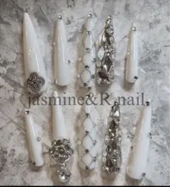 スーパーロングネイル ギャル ワンホン 韓国風 ネイルチップ