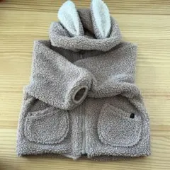 ウサギの耳付きフリースアウター 90cm