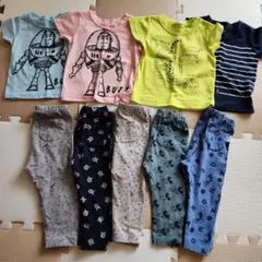 ディズニーコラボレギンス【まとめ売り9点】UNIQLO Tシャツ他　80cm