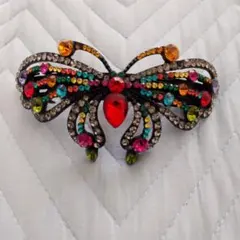 ラインストーン　蝶々　ちょうちょ バタフライ　バレッタ