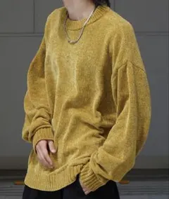 ルーズシルエット クルーネック ベーシックプルオーバーニットConfirm L