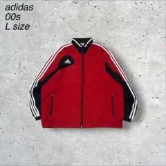 古着adidasアディダス00s00年代ナイロンジャケットレッド赤ブラック黒刺繍