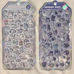 ボンボンドロップシール　よるねこボンボン　みずいろボンボンうさぎ