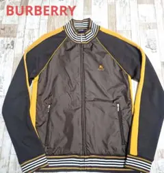 バーバリーブラックレーベル トラックジャケット M ブラウン ナイロン切替
