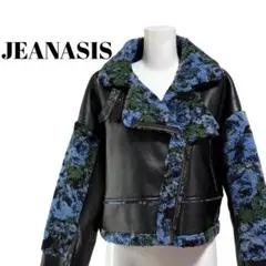 【JEANASIS】合皮×ボア切り替えB-3 ライダースジャケット フリーサイズ