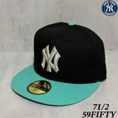 【海外限定モデル】 ヤンキース 59FIFTY ティファニーブルー 黒 71/2
