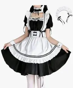 【コスプレ】◆メイド服　白黒　ほぼ未使用◆