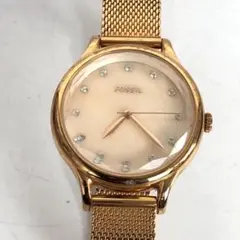 電池交換済】FOSSIL フォッシル 腕時計 グリーン文字盤 メッシュベルト 