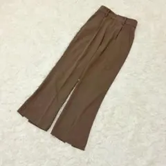 green label relaxing スラックス 美シルエット ブラウン系