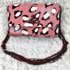 ヴィヴィアンウエストウッド ショルダーバッグ パイソン型押し ピンク