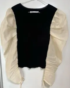 ZARAザラパフスリーブシアートップス