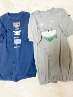 ベビー ツーウェイオール 2枚セット 柴犬、3アニマル柄