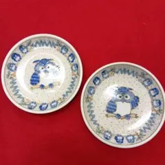 京窯　清水焼　ふくろう　取り皿　２ 枚セット