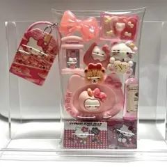 ガチャ詰めポーチ　つめつめタイプ　ピンク　白猫