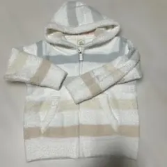 ジェラートピケフード付きストライプパーカー S