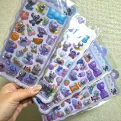 激安!!スティッチ プクプク立体シール 4枚セット