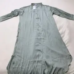 レディースバンドカラーシャツワンピース　新品タグ付き