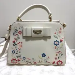 Samantha Vega　花柄　2wayバッグ　ホワイト　ピンク