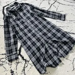 『EGOIST』（F）黒白チェック柄長袖シャツワンピース