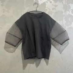 トップス S レディース シアー Tシャツ チャコールグレー 半袖 未使用