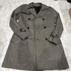 グレー ダブルブレスト チェスターコート