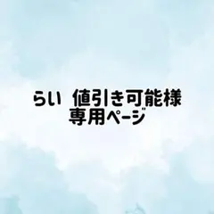 らい 値引き可能様 専用ページ