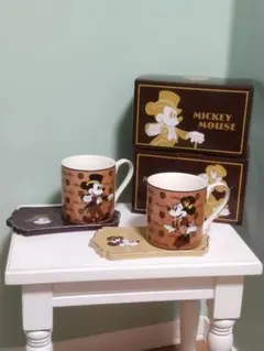 【ディズニーストア】ミッキー・ミニー マグ＆プレート 2個セット