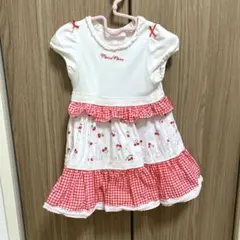 Mezzo Piano チェリー柄 半袖ワンピース 90cm