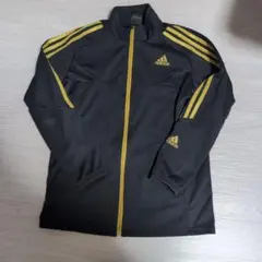 美品アディダス 160cm トラックジャケット★黒×金 adidas ジャージ