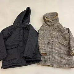 OMNES キルティングフード付きコート 2点セット