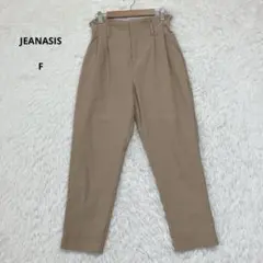 JEANASIS ジーナシス ハイウエストテーパードパンツ レーヨン混 ベージュ